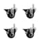Service Caster 3'' Black Poly Wheel Swivel 7/8'' Square Stem Caster Set with Brake, 4PK SCC-SQ20S314-PPUB-BLK-PLB-78-4 - alternate 1